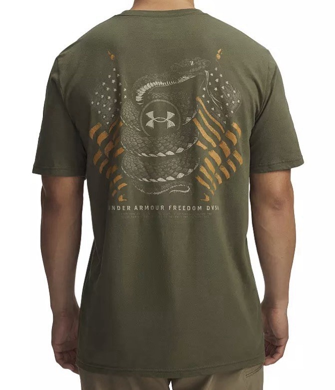 NEW Under Armour Freedom Snake Short Sleeve Mens T Shirt Tee Loose Green XL gallery
