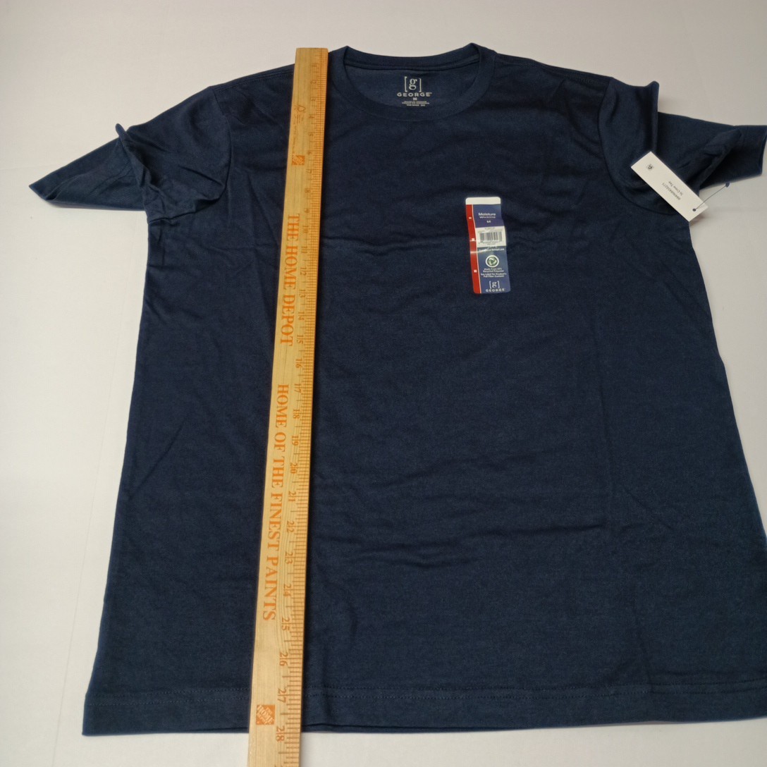 George Men's T-Shirt Short Sleeve Size M Medium Navy Blue Moisture Wicking gallery