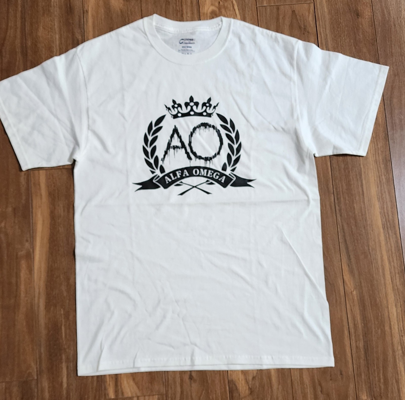Alfa (Alpha) Omega T-Shirt Men's Sz Medium Crown AO Christian Religious Tee gallery