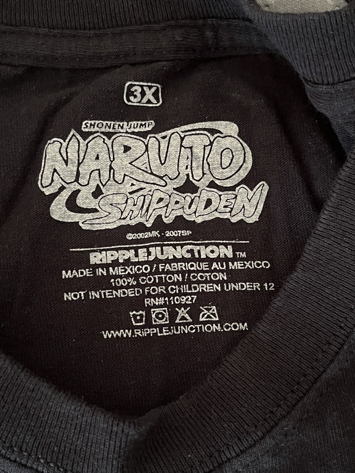 Stylish Naturo Shirt: Classic Anime Graphic for Men, Size 3X Trendy Black Top gallery