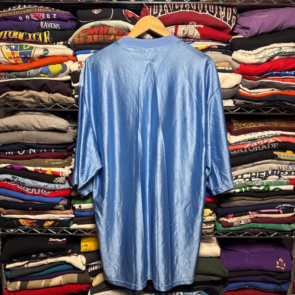 Vintage 90s Nike Air Max AOP Distressed Shiny Mesh Rugby Tee gallery