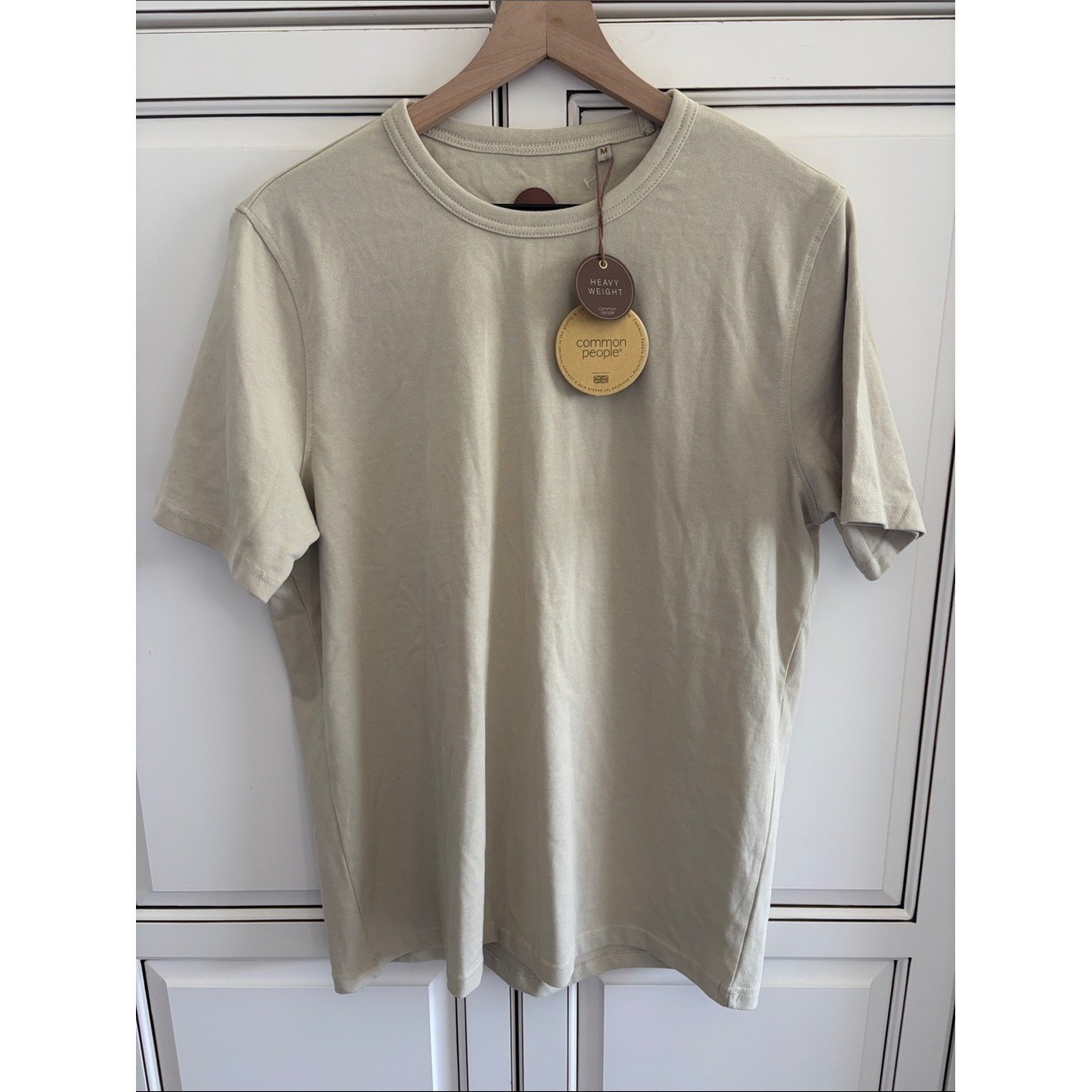 Common People Supersoft Heavyweight Relaxed Fit Cotton Tshirt Tan Mens Medium