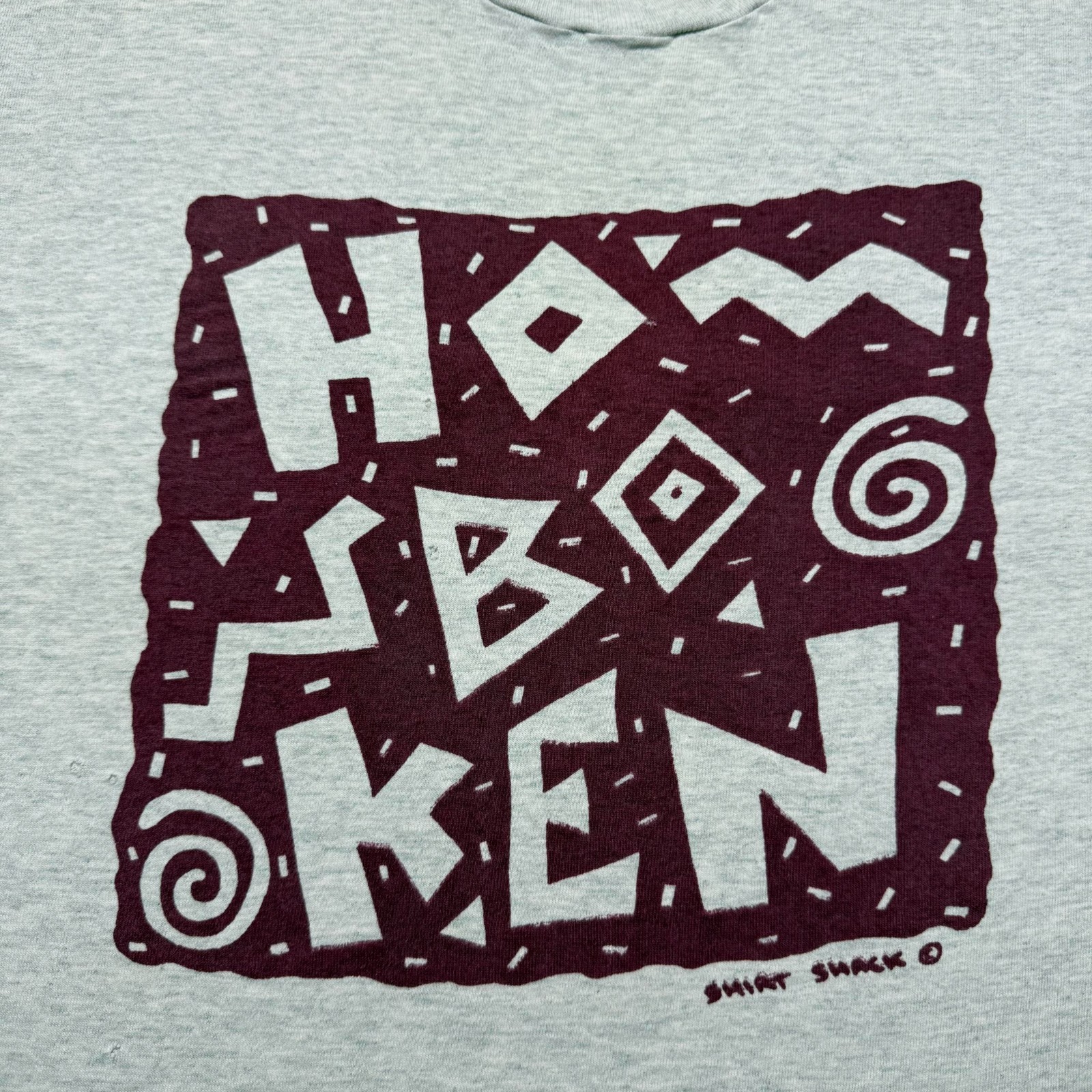 Vintage 80s 90s Hoboken Shack Travel Tourist Souvenir Heather Shirt USA Size XL gallery