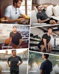 3 Pack Workout Mens Shirts – Quick Dry Causal Moisture Wicking Work Gym Athle…