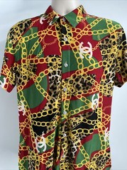 INC INTERNATIONAL CONCEPTS Men’s Graffiti Collared Neck Slim Fit T-Shirt Size L