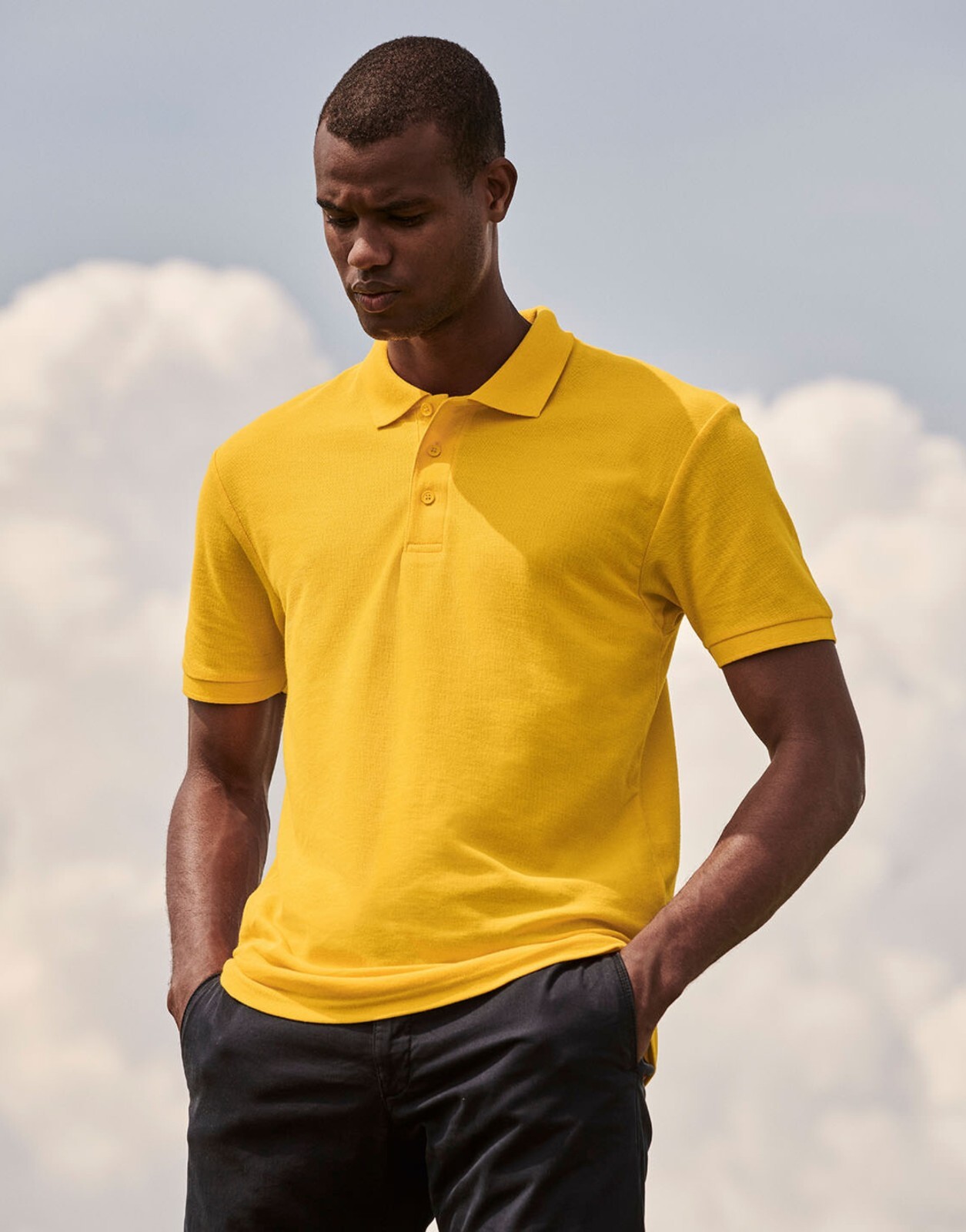 Fruit Of The Loom Mens Short Sleeve Polo T Shirt Plain Easy Care Polycotton Tops gallery