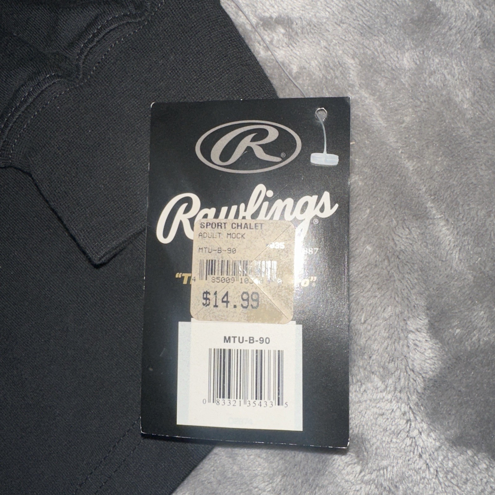 NWT Rawlings Mens Long Sleeve Shirt Black Sz Large New Baseball Softball Cotton gallery