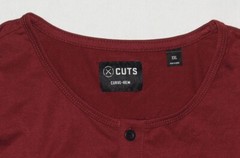 X Cuts Curve Hem PYCA PRO Men’s Long Sleeve Henley Shirt Size 2XL