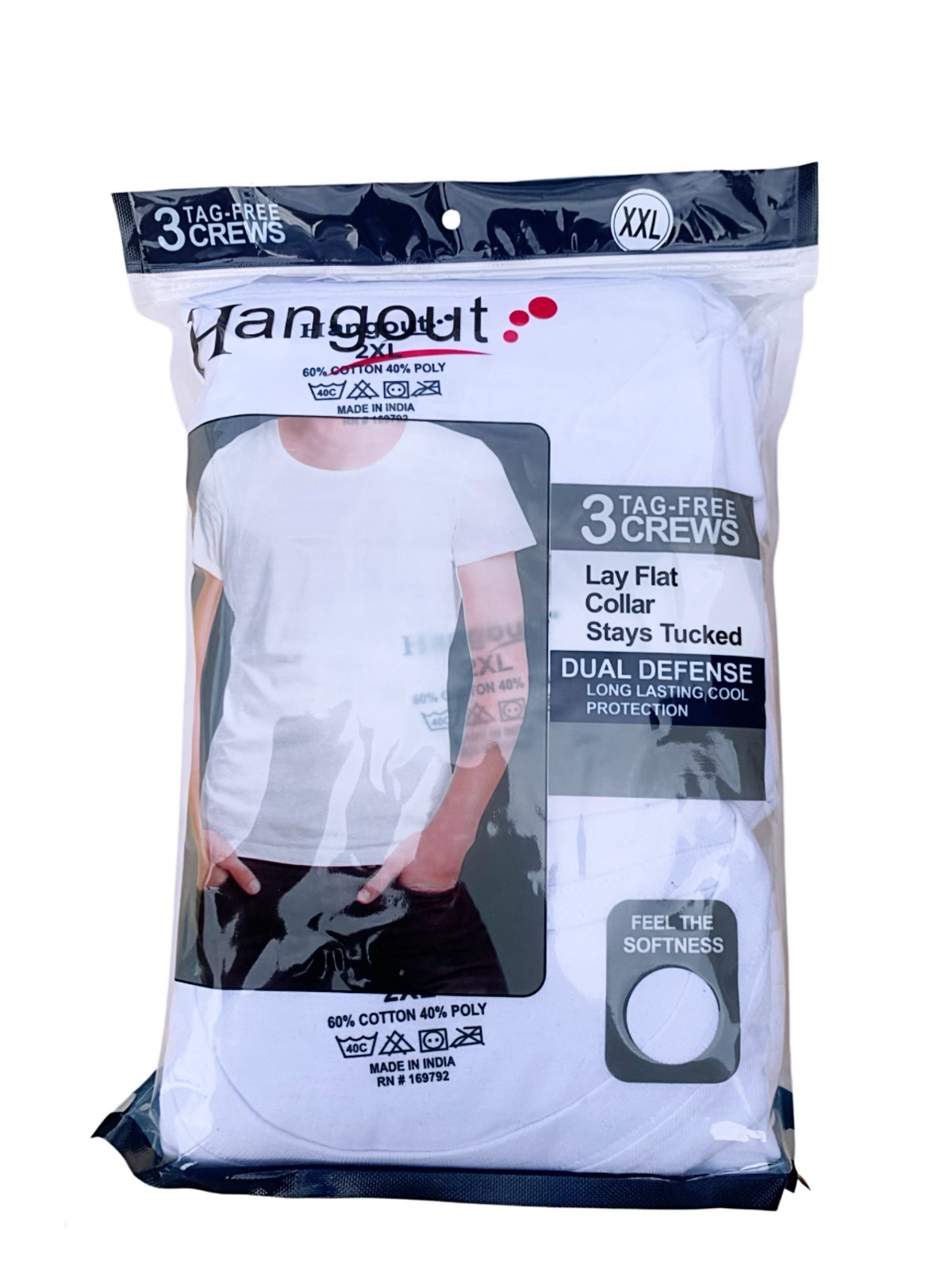 6-Pack Men's White Cotton Crew Neck T-Shirts “Tagless ~ ~Lay Flat Collar” gallery