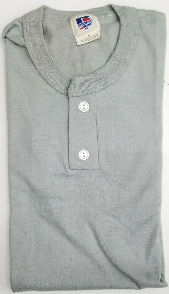 NEW Vintage Russell Athletic Blank 2 Button Henley T-shirt Mens El Salvador gallery