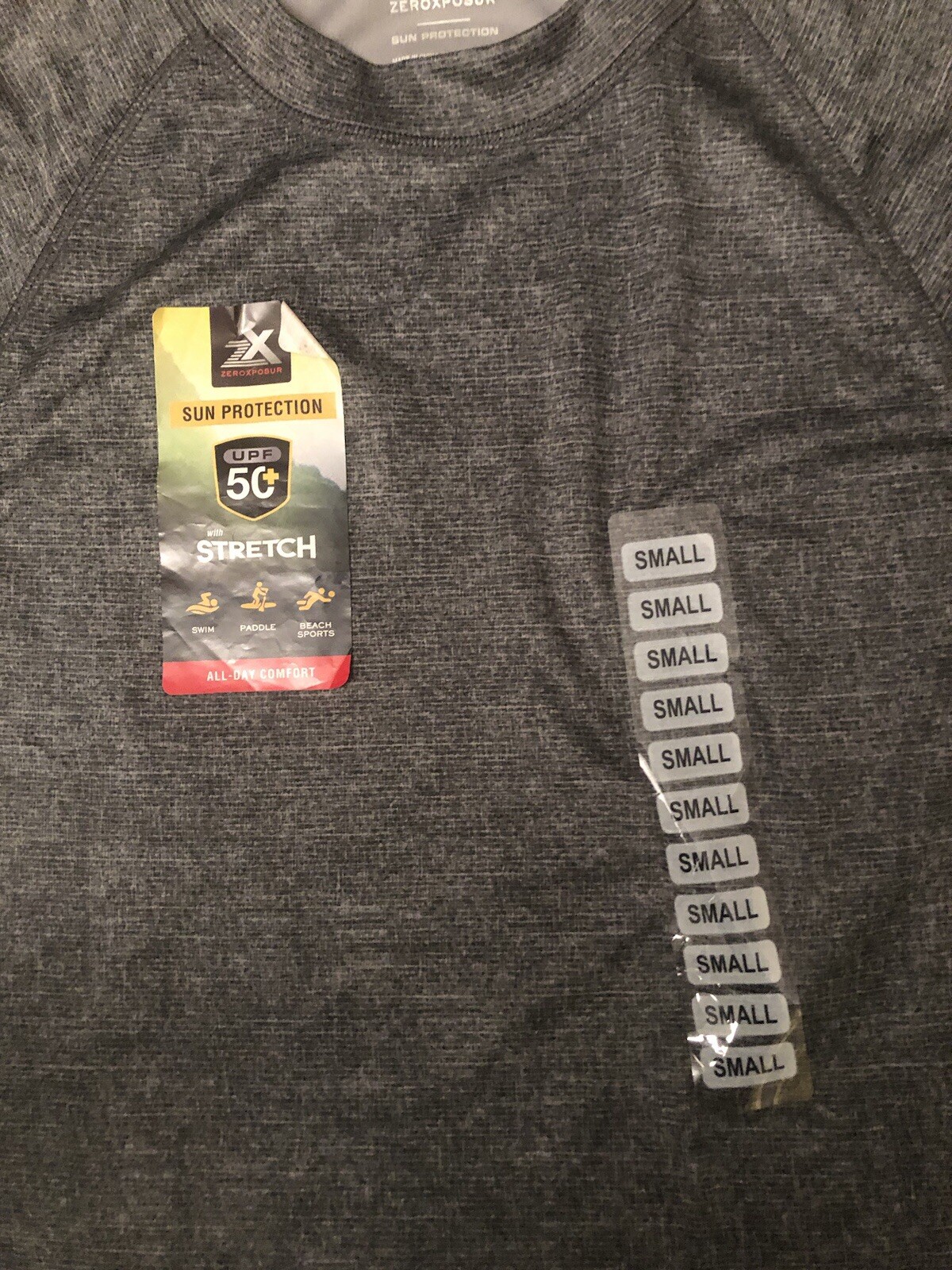 NWT Men's Small Gray ZeroXposur Black Sun Protection All-Day Comfort Active gallery