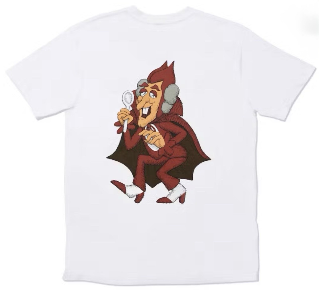 Kaws x General Mills Count Chocula Men’s L White Graphic Logo Tee Crew Neck gallery