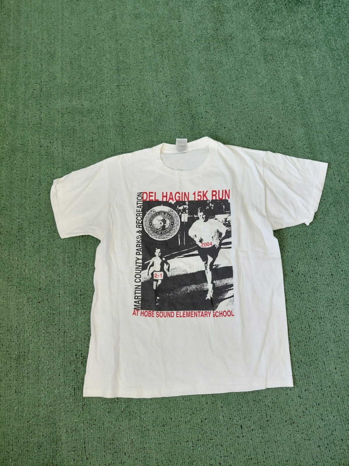 VINTAGE 2004 Del Hagin 15k Run Martin County Florida White Running T Shirt Sz... gallery