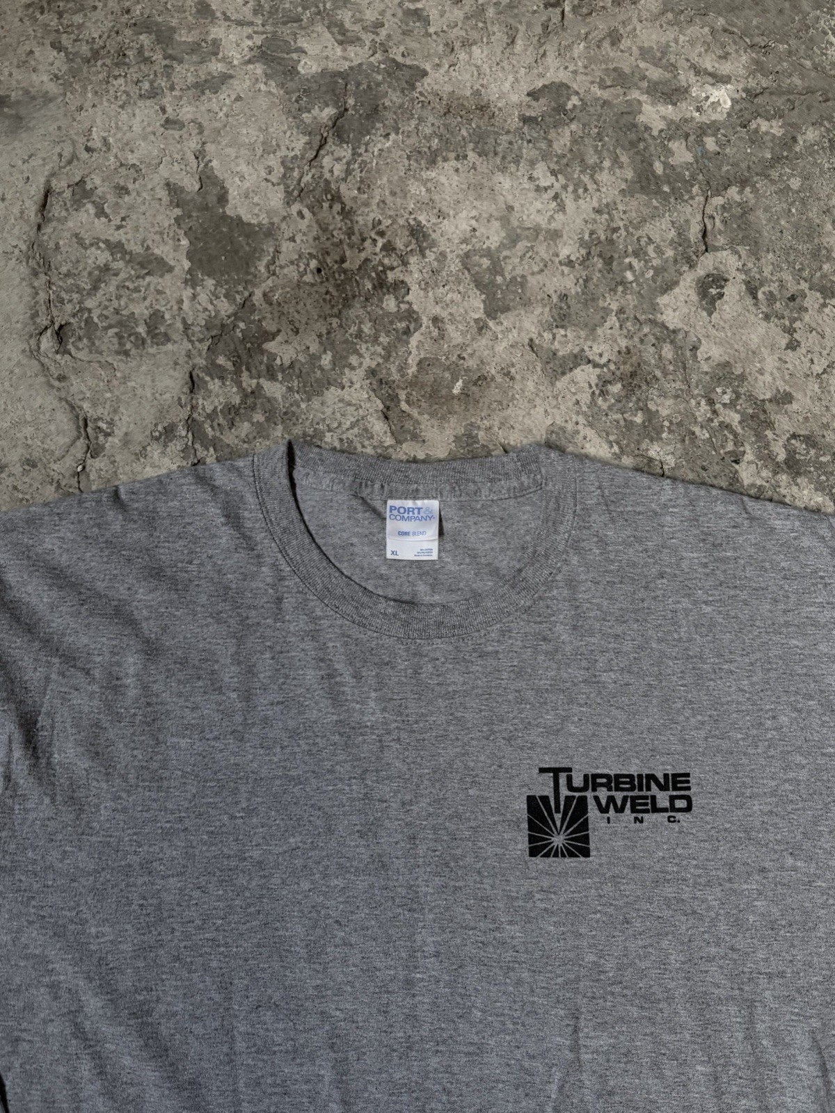 Vintage 2000s Port & Company Turbine Weld Inc. Grey L/S T-Shirt. SIZE XL gallery