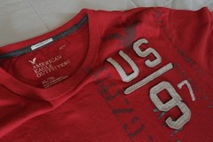 American Eagle Men’s Red Graphic Tee XL Crew Neck Short Sleeve T-Shirt