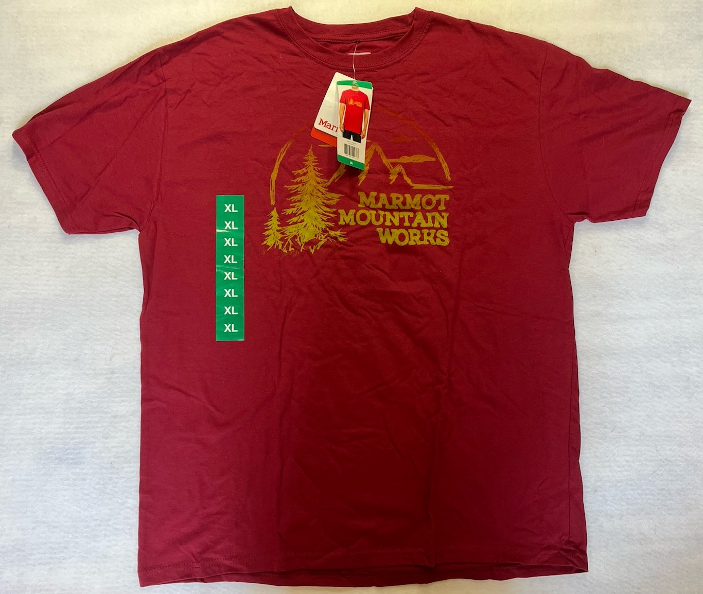 Marmot Mens Mountain Works Graphic T-Shirt Burgundy Organic Cotton Medium gallery