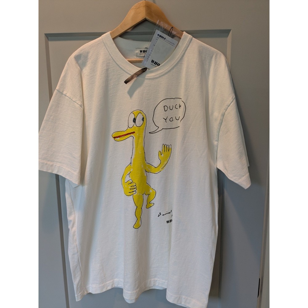 NWT WHOLE x Daniel Johnston Duck You Graphic T Shirt Men’s White Size L