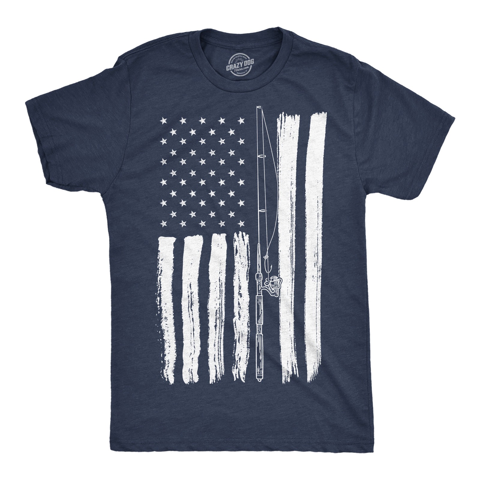 Mens Funny T Shirts USA Flag Fishing Pole Awesome American Fish Tee For Men gallery