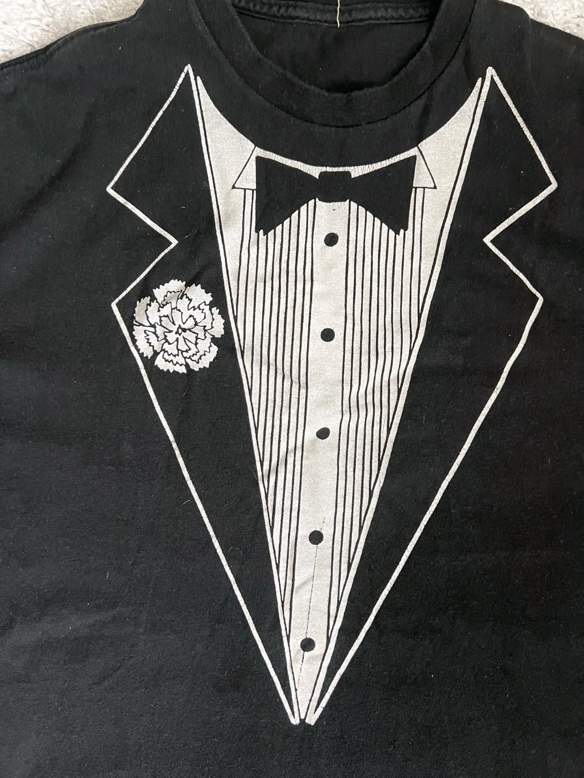 Vintage Tuxedo T-Shirt Funny Black Formal Wear Tux Men’s Size L ? Single stitch