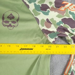 Zero Foxtrot Shirt Men Medium Green Camo Raglan Long Sleeve Performance Skull