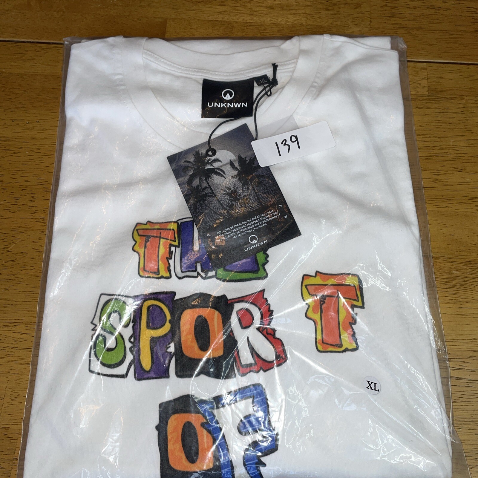 UNKNWN Graphic Tee White The Sport of Fashion NWT $50 Retail Sz XL gallery