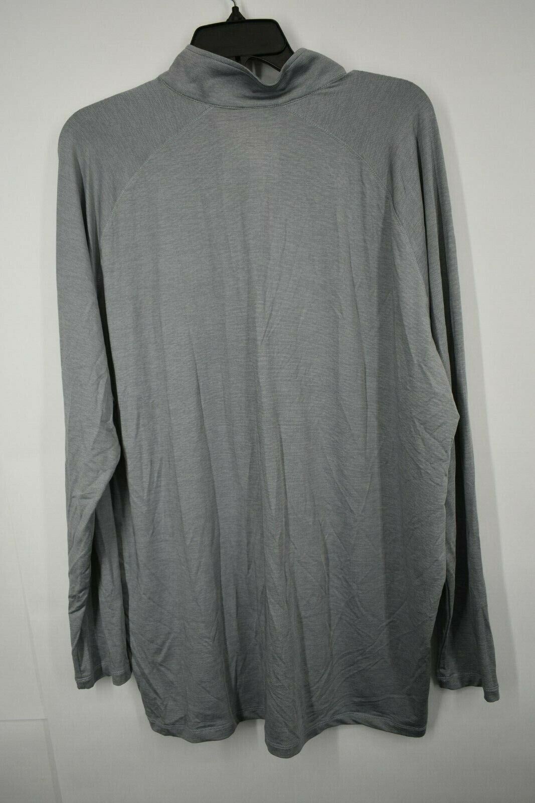 Ahead USA Mens Gray Stand-Up Collar 1/4 Zip Long Sleeve Stretch T Shirt XL gallery
