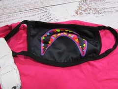NWT Eternity BC/AD Hot Pink Large Chenille Shark Mouth + Face Mask T-Shirt 2XL