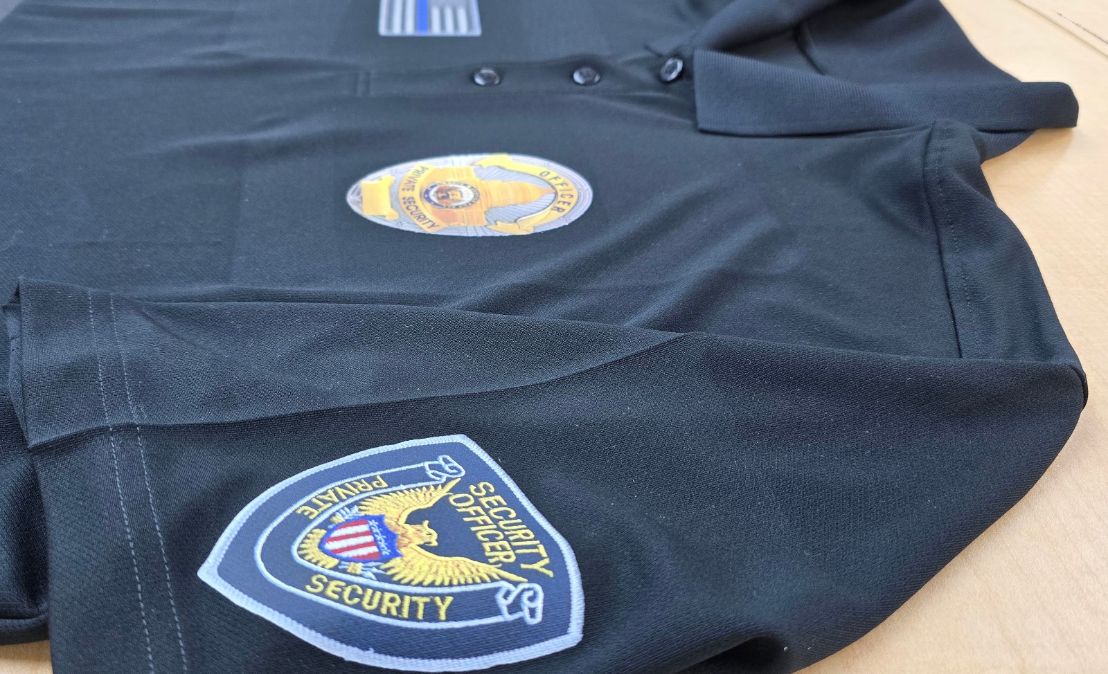Security polo shirt 3D Effect Print Black Adult collar Private Security Uniform gallery