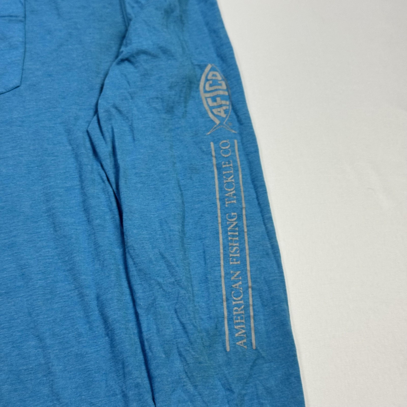 AFTCO Shirt Mens Large Long Sleeve Pocket Graphic American Fishing Tackle Co gallery