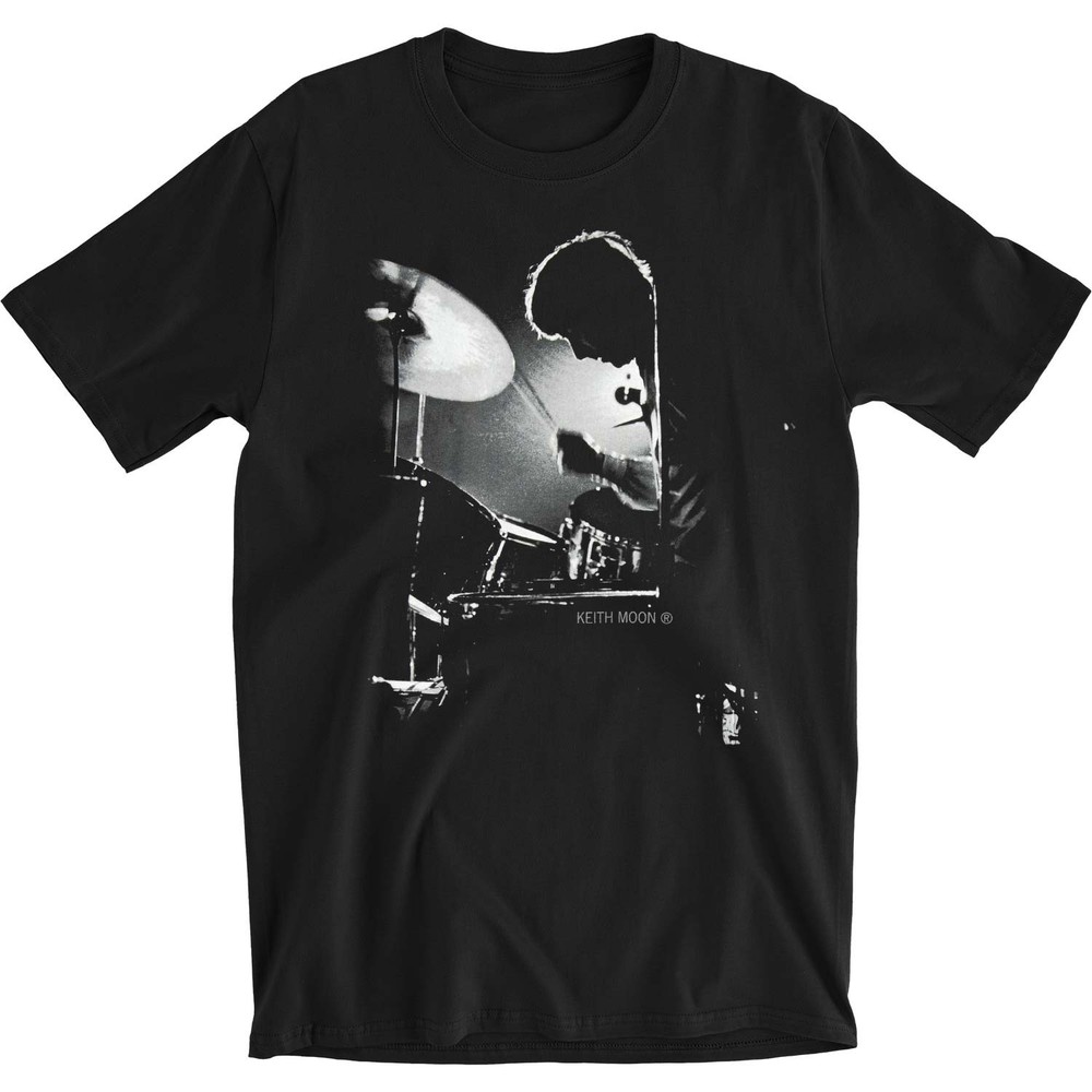 Men’s Who Keith Moon Backlit Drummer Slim Fit T-shirt XX-Large Black