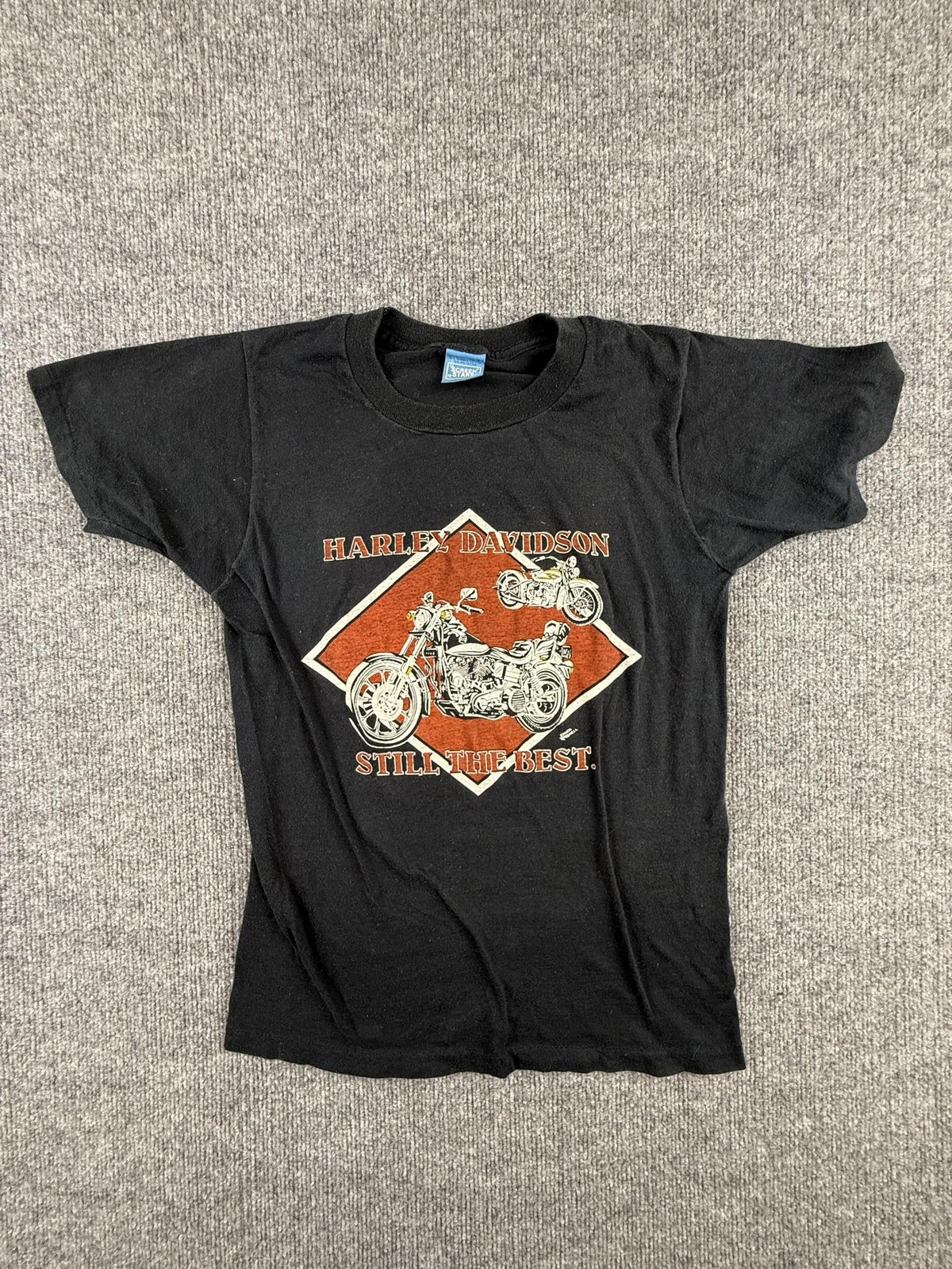 Vintage Screen Stars Harley-Davidson Shirt Mens Small Black North Texas Tee gallery