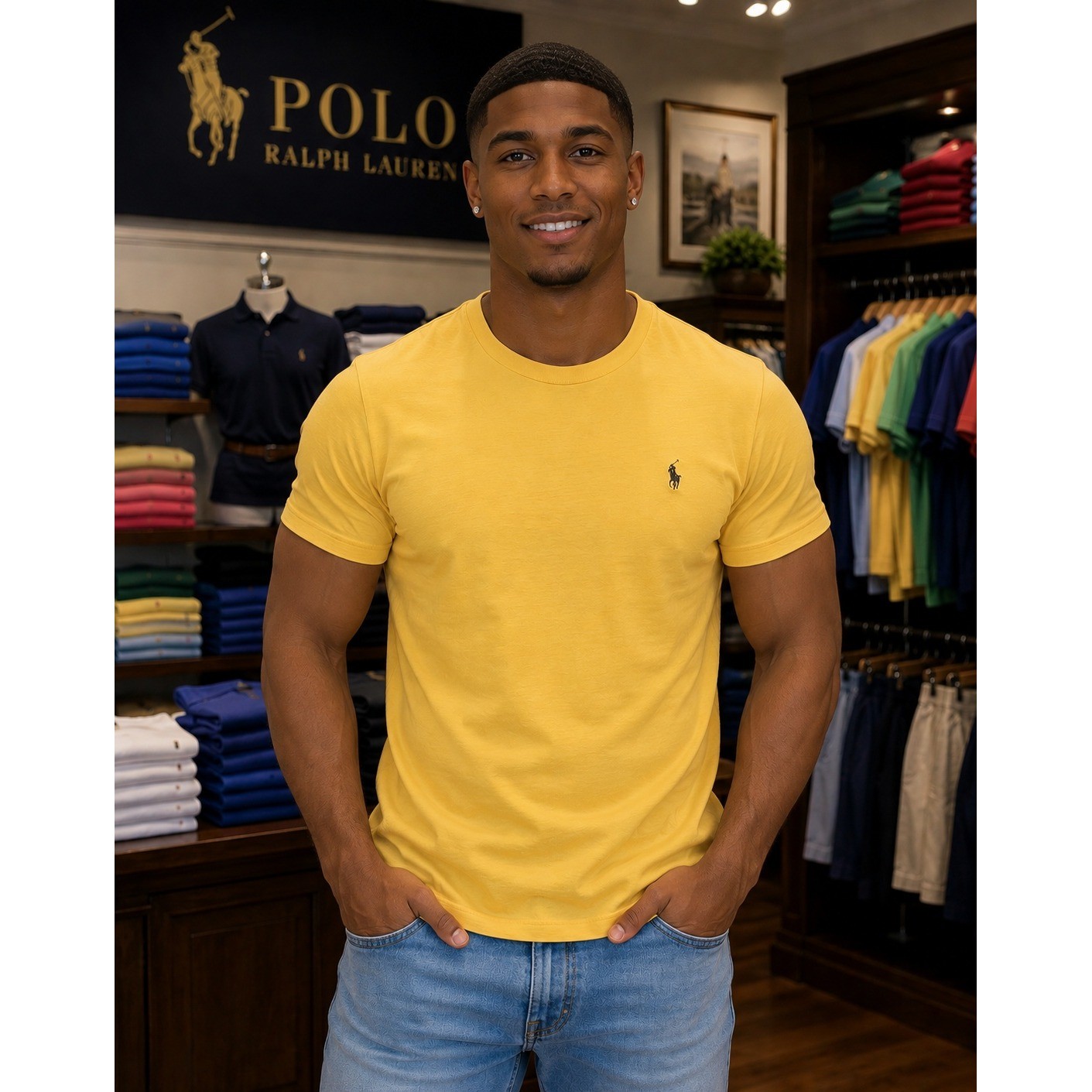 Polo Ralph Lauren Mens Winter Yellow Cotton Crewneck T-Shirt 3XB 710/671615022 gallery
