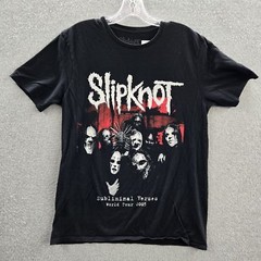 Slipknot Men Shirt M Black Graphic Print Band Photo Tour Dates Concert Tee