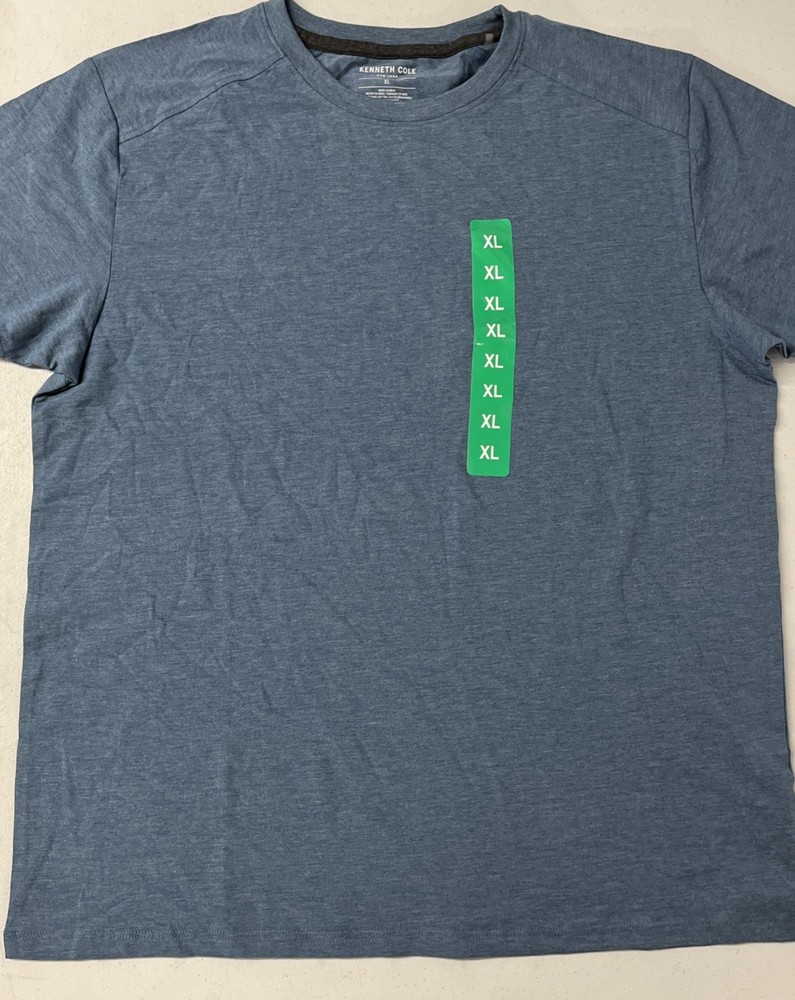 KENNETH COLE Men’s Organic Cotton Blend Crewneck T-Shirt XL BLUE Comfort Stretch