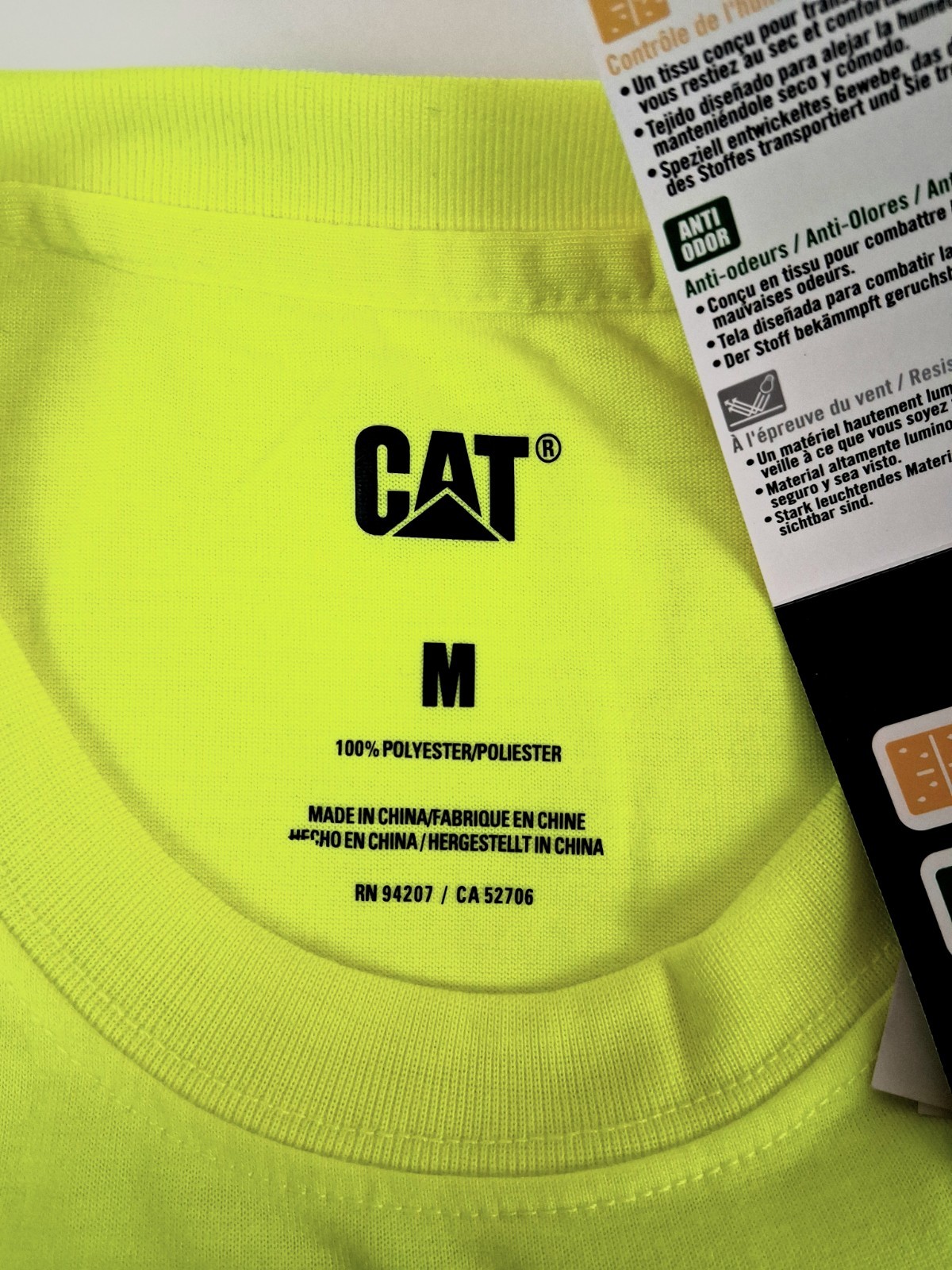 New- 5 Pack Catapiller CAT Trademark Hi-Viz Hi Visibility Tee Shirt Size Medium gallery