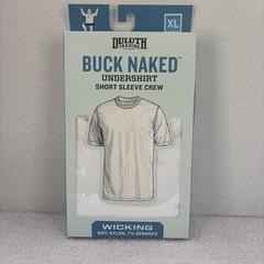 Duluth Trading Co Men’s White Go Buck Naked Performance Crew Undershirt Size XL