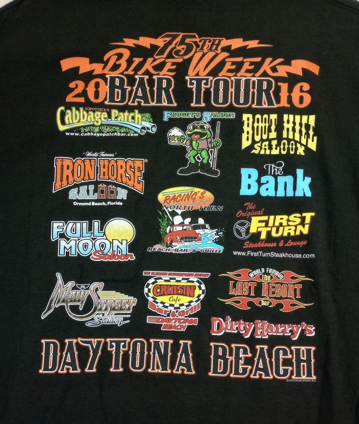 NEW Hot Leathers Bike Week Shirt XL Black Daytona Beach Bar Tour 2016 NWT gallery