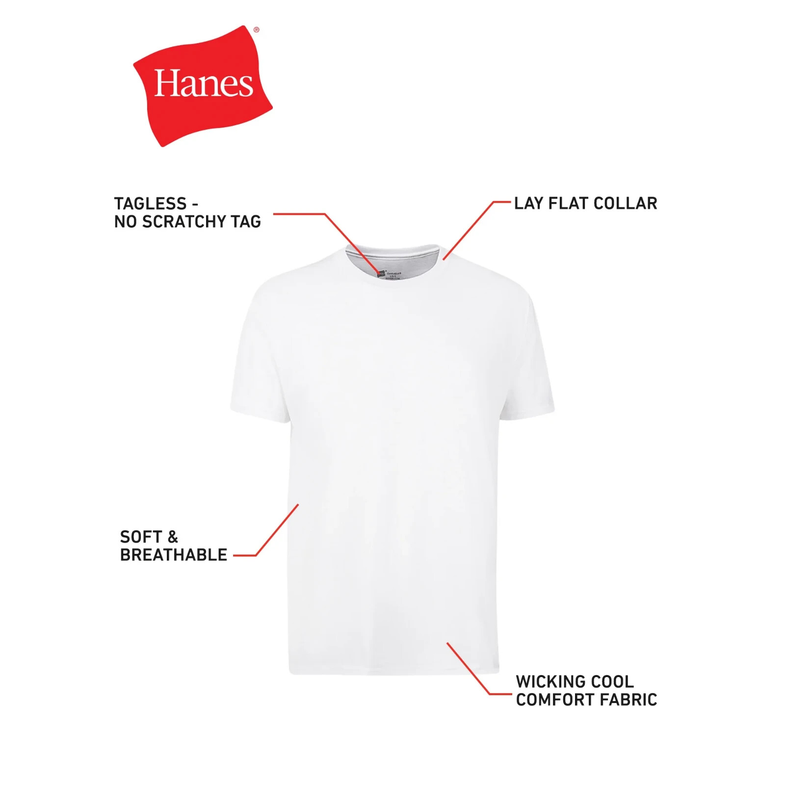 Hanes 10-Pack Men Tee T-Shirt ComfortSoft White Crewneck Undershirt Short Sleeve gallery