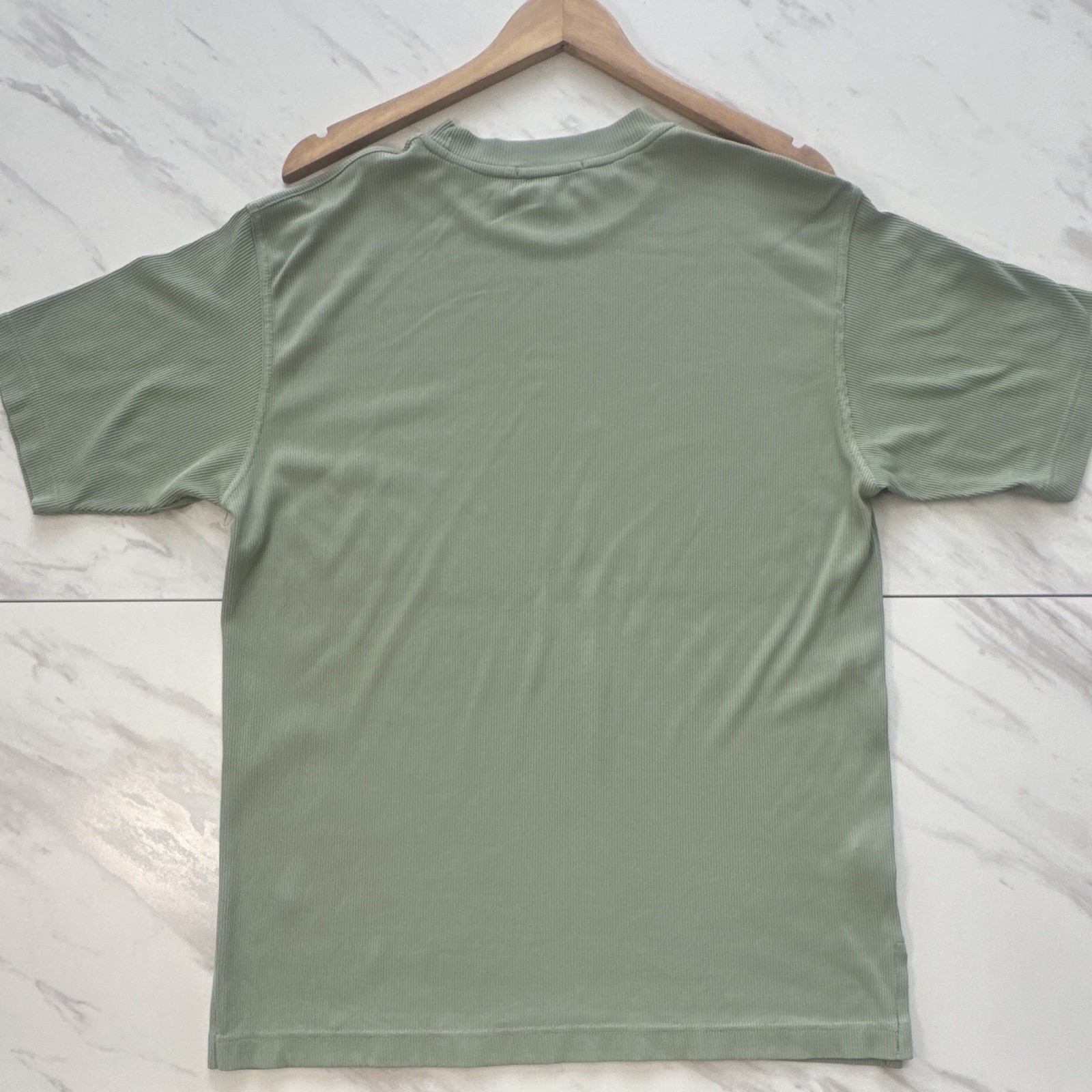Giorgio Danieli Men's Green Check Knit Mock Neck Short Sleeve T-Shirt gallery