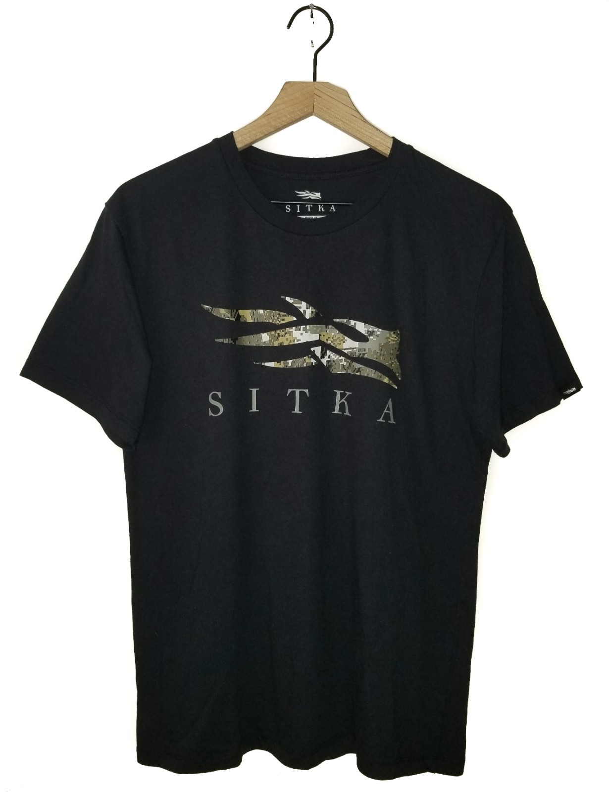 SITKA Hunting Gear T-Shirt Black Classic Camo Outdoor Cotton blend Mens NEW Md gallery