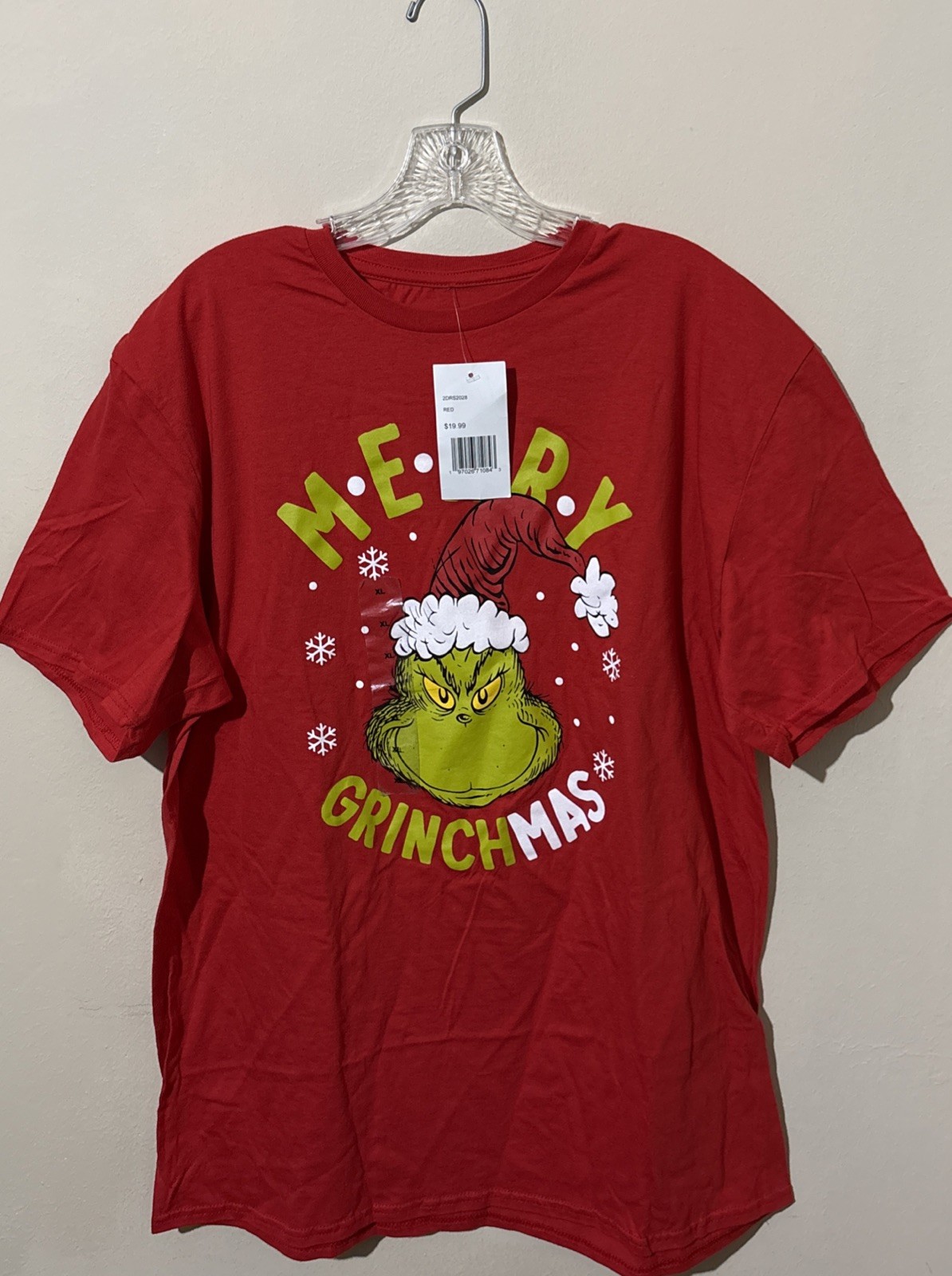 Grinch T Shirt X-Large Merry Grinchmas Holiday Dr Seuss Christmas Gift Stocking