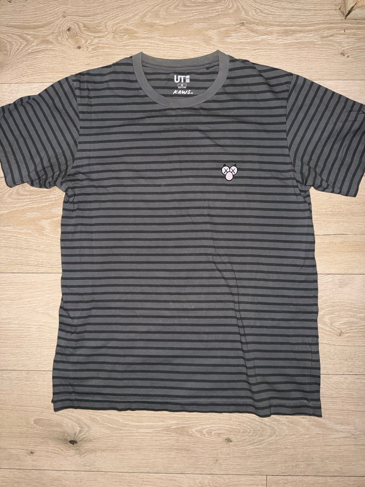 Kaws x Uniqlo Gray Striped T-Shirt