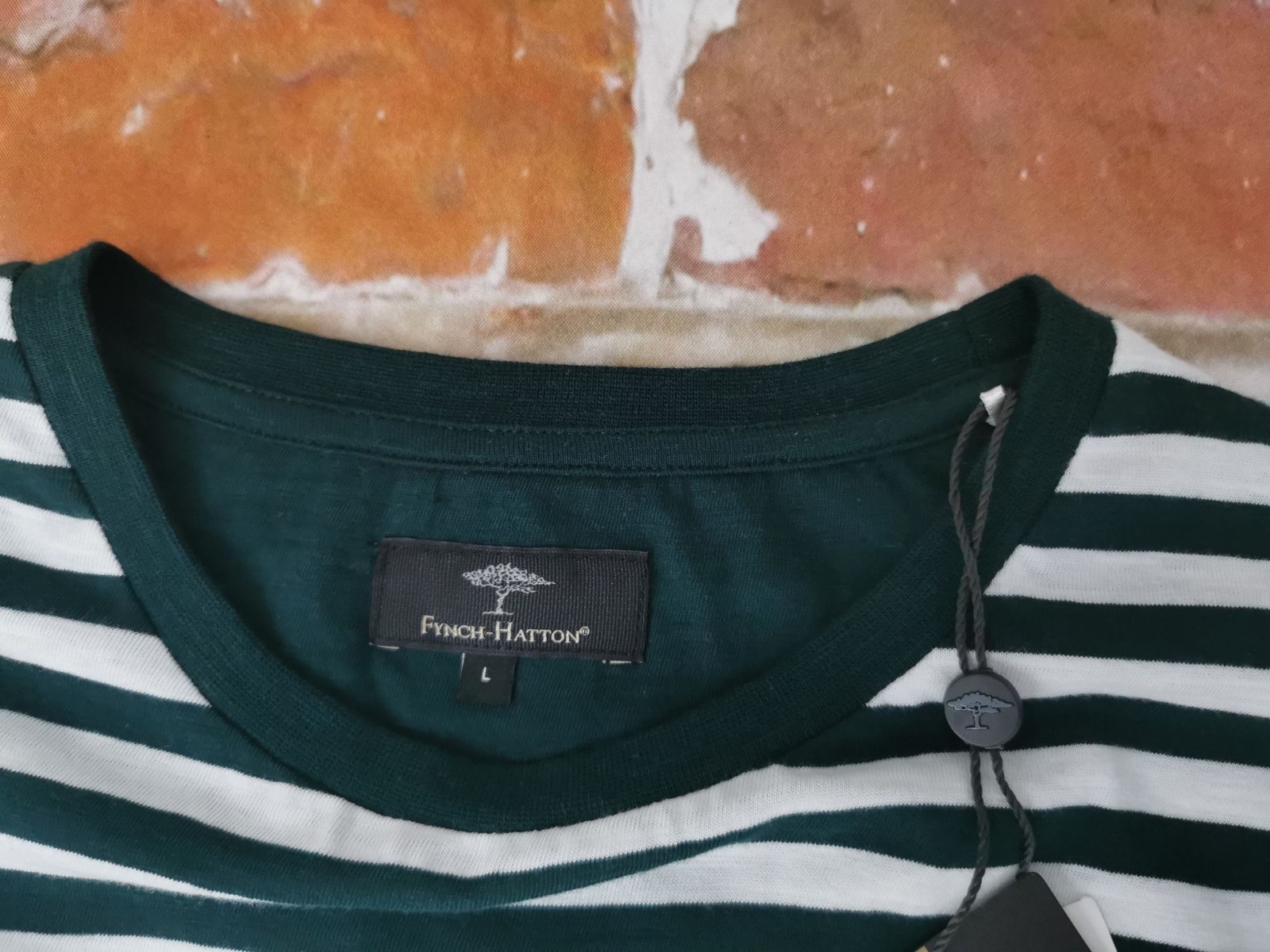 NEW*FYNCH HATTON SUMMER VINTAGE SAILOR T SHIRT*GREEN WHITE*STRIPES*SIZE: L*NEW gallery