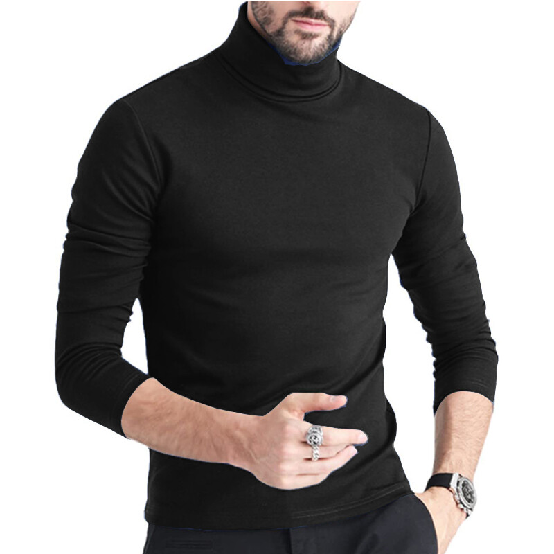Mens Turtleneck Pullover Long Sleeve Jumper Top Warm Casual Slim T-Shirt Thermal gallery