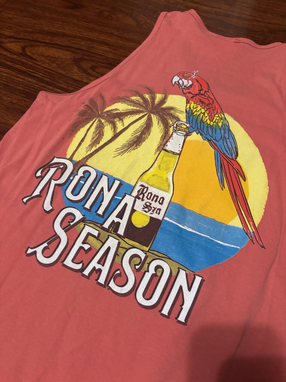 Full Send Men's M Pink Parrot Graphic Print Scoop Neck Sleeveless Tank Top gallery