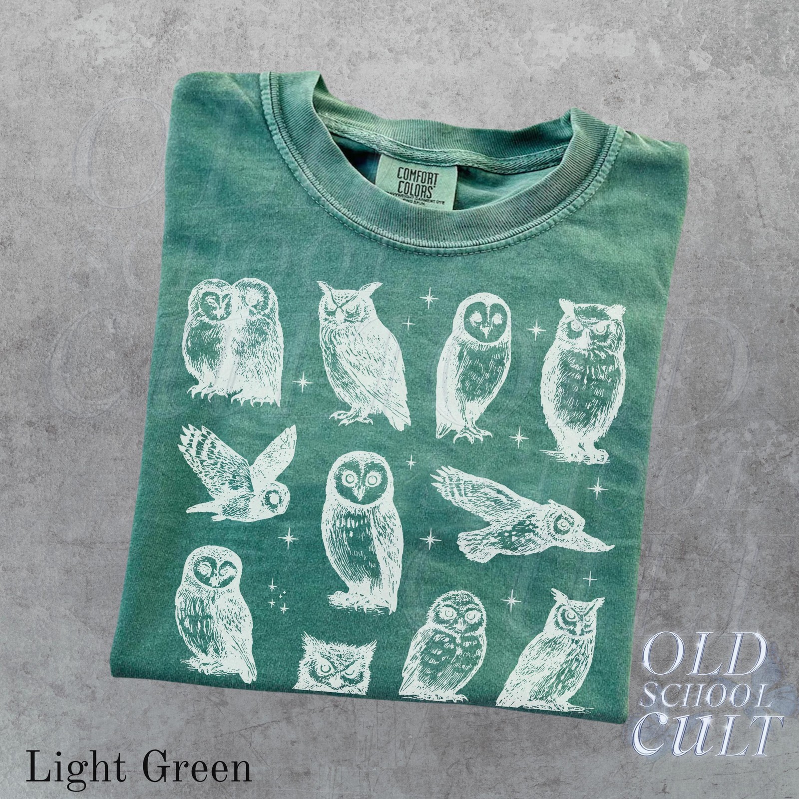 Owls 90s Comfort Colors Vintage Tattoo Style Tshirt, Retro Mythical Owl Lovers gallery