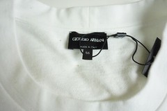 Giorgio Armani Black Label White Red Logo THICK Cotton Blend T Shirt Sz 56 NEW