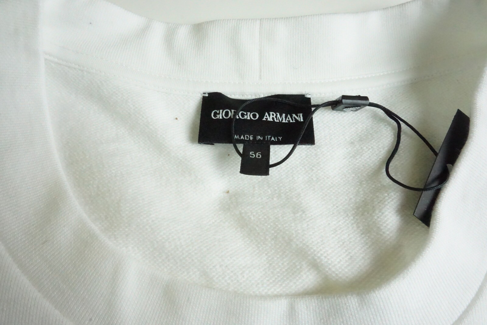 Giorgio Armani Black Label White Red Logo THICK Cotton Blend T Shirt Sz 56 NEW gallery