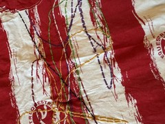 Request Shirt Mens 4XL Red White Abstract Striped Embroidered Graphic Tee Top