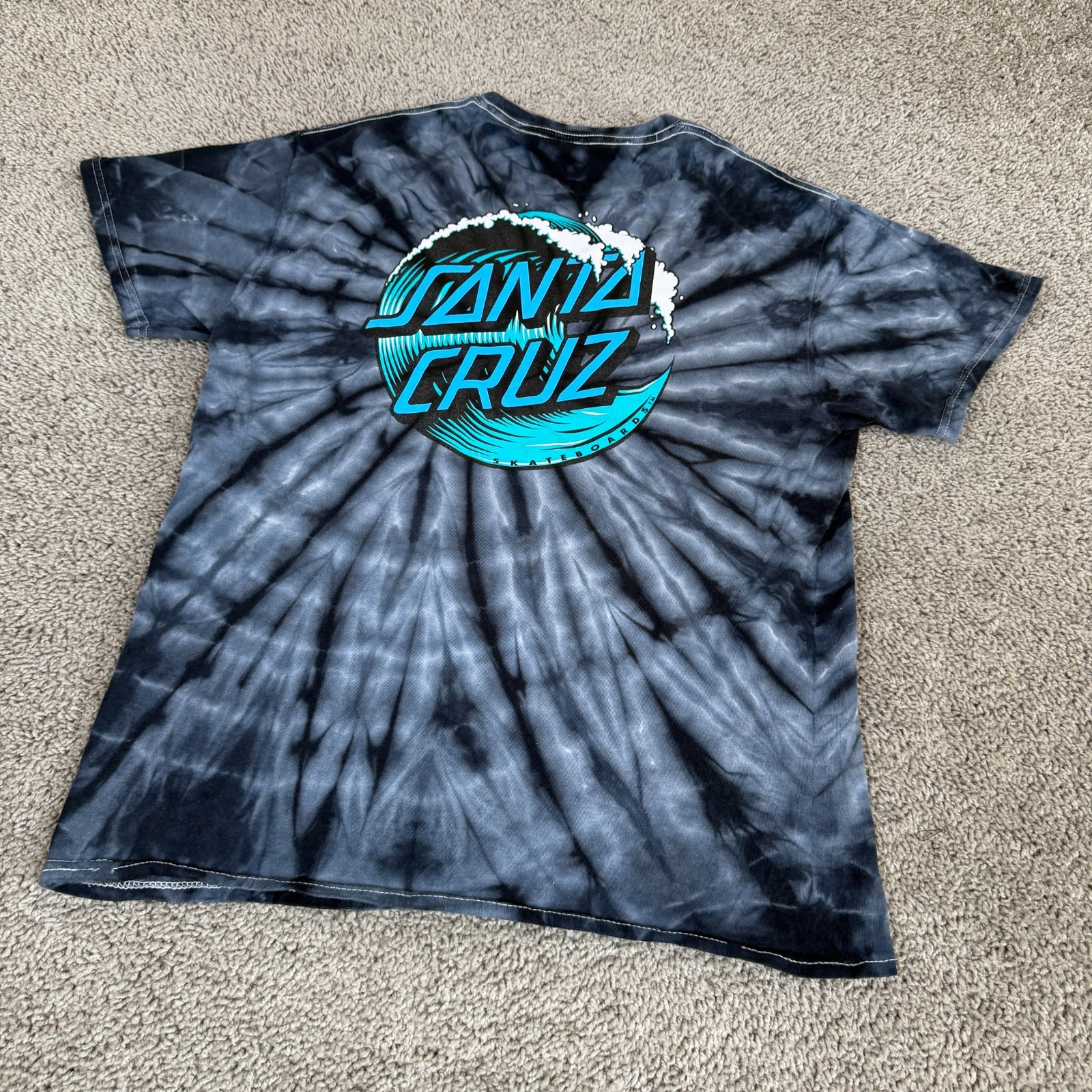 Santa Cruz Shirt Mens Medium Blue Tie Dye Skater Skateboarding Short Sleeve gallery
